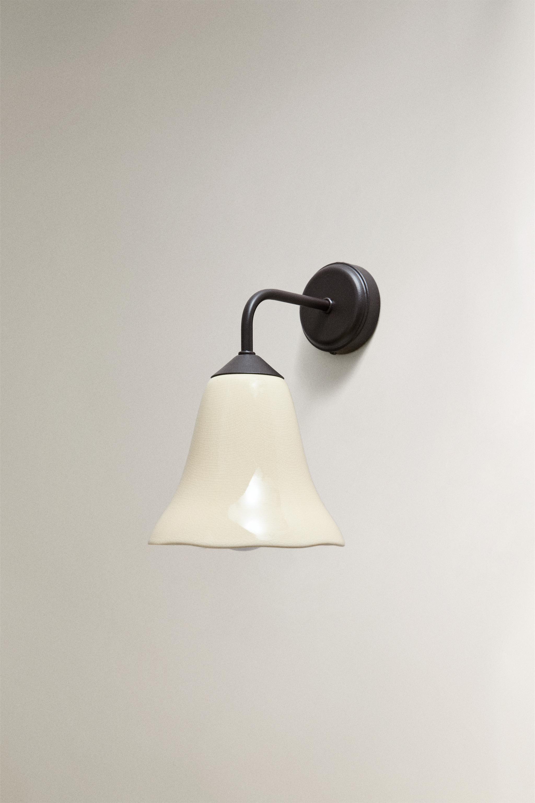 LAMPE | APPLIQUE MURALE MÉTAL TULIPE CÉRAMIQUE